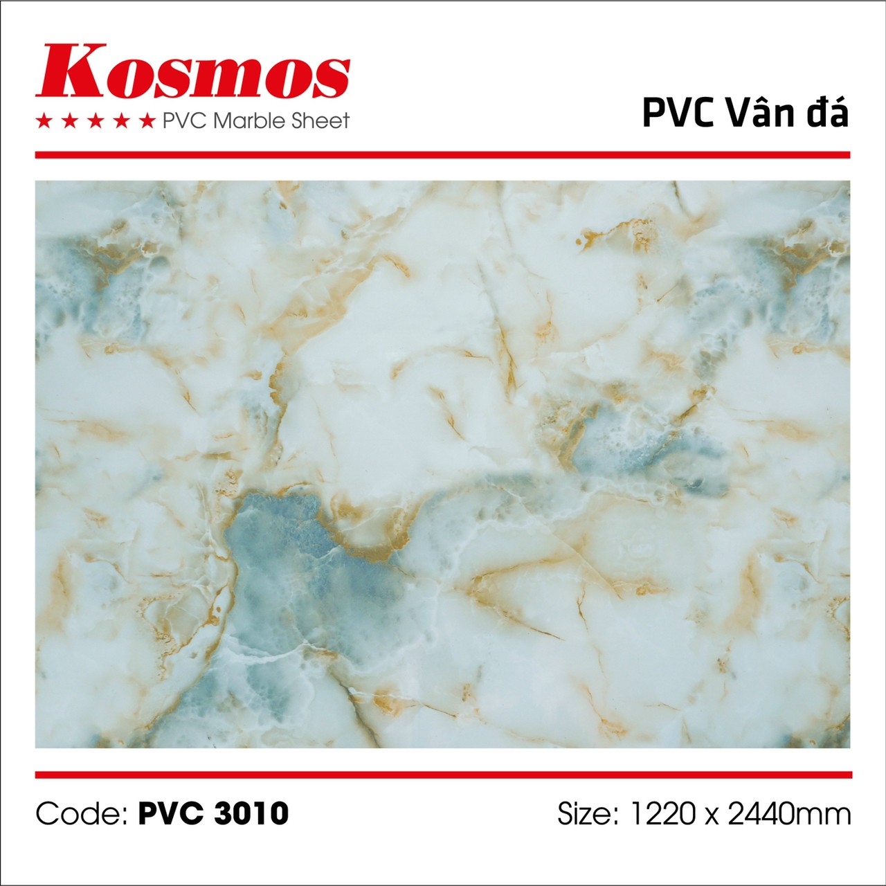 TẤM NHỰA PVC VÂN ĐÁ  KOSMOS 3010